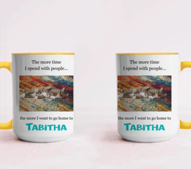 Accent Mug with Custom Pet Photo - The More I Talk to People...