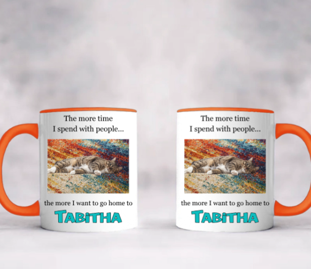 Accent Mug with Custom Pet Photo - The More I Talk to People...