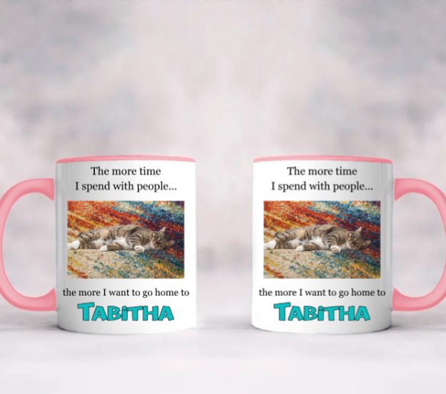 Accent Mug with Custom Pet Photo - The More I Talk to People...