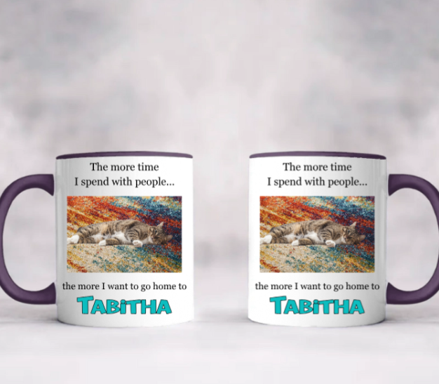 Accent Mug with Custom Pet Photo - The More I Talk to People...