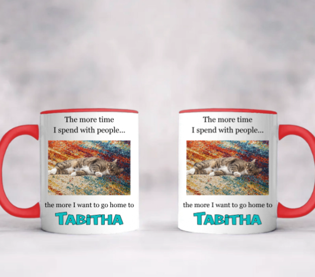 Accent Mug with Custom Pet Photo - The More I Talk to People...