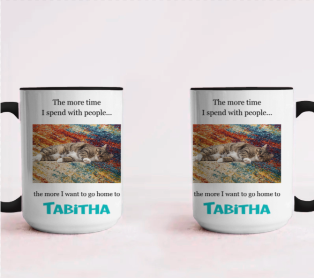 Accent Mug with Custom Pet Photo - The More I Talk to People...