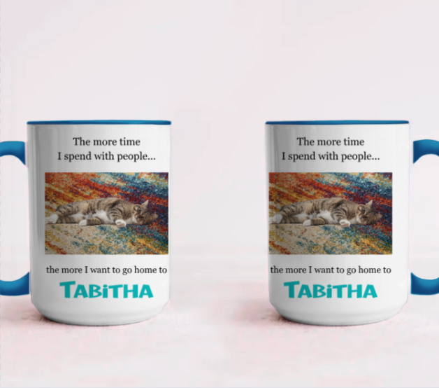 Accent Mug with Custom Pet Photo - The More I Talk to People...