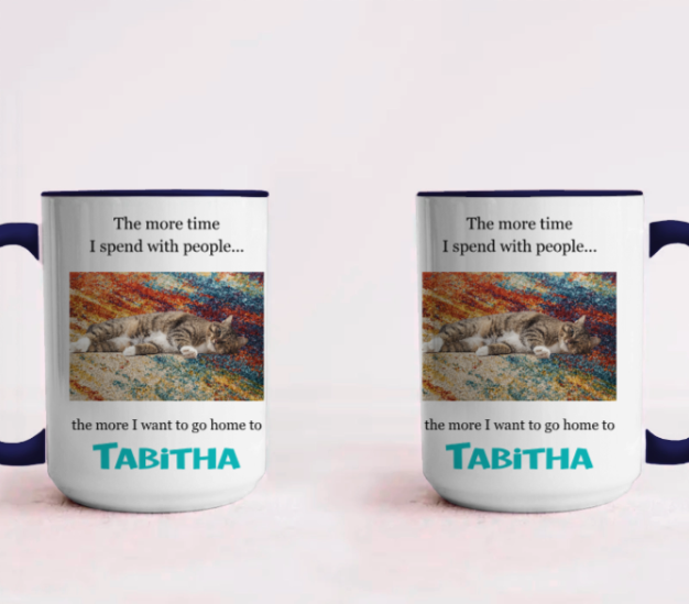 Accent Mug with Custom Pet Photo - The More I Talk to People...