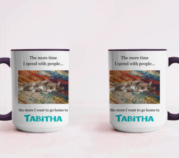 Accent Mug with Custom Pet Photo - The More I Talk to People...