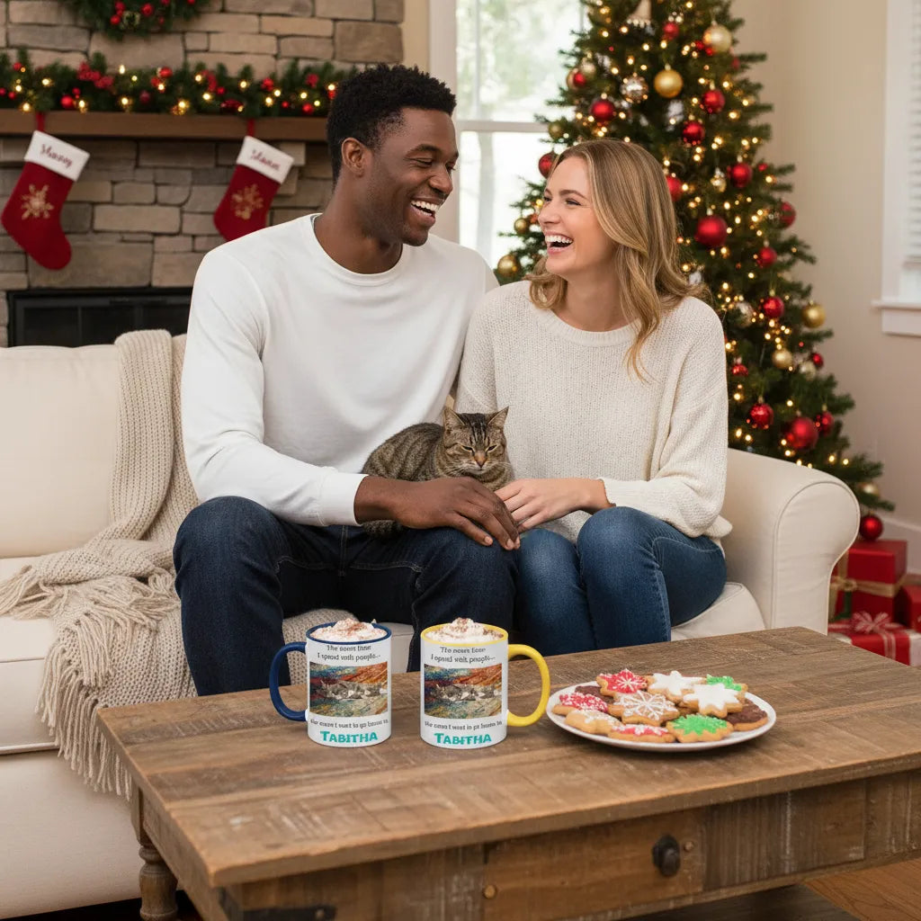 Accent Mug with Custom Pet Photo - The More I Talk to People...