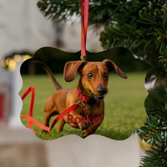 Ornament with Custom Pet Photo - Holiday Keepsake (Aluminum)